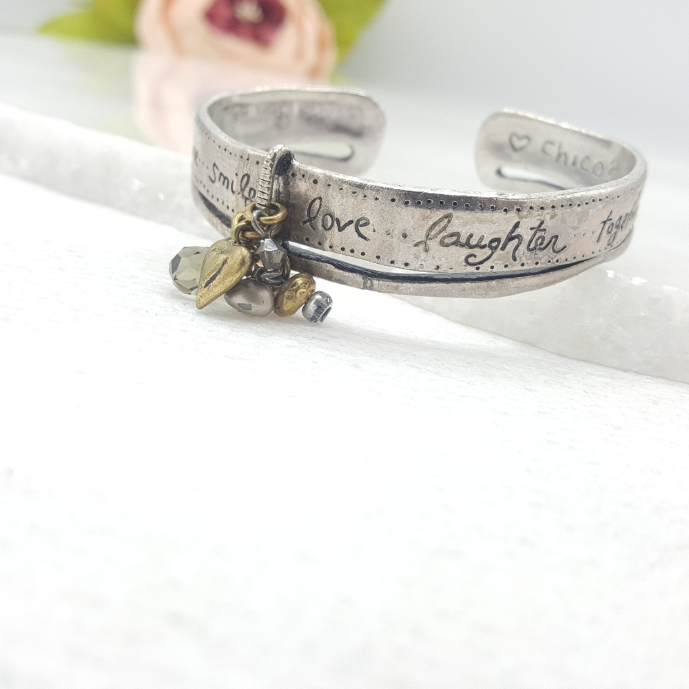 ✔Chicos Inspirational Quote Charm Cuff Bracelet - Picture 7 of 7
